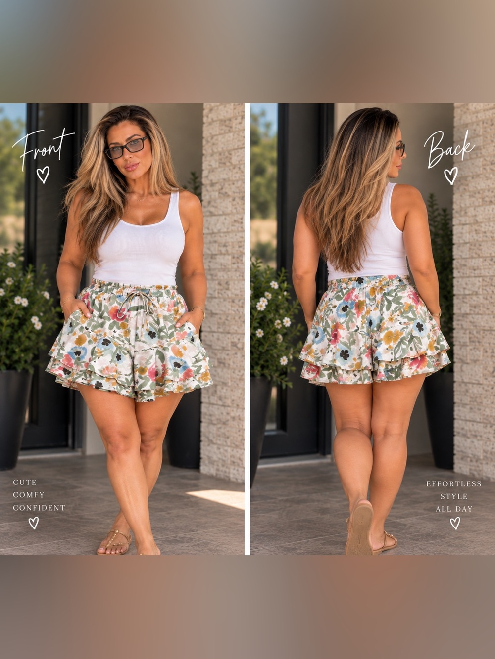 NWOT Floral Ruffle Skort with Built-In Shorts - Plus Size 2X